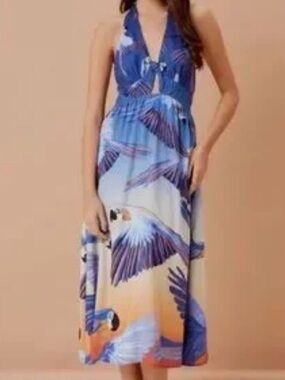 FARM Rio “Macaw - Voo Da No” Halter Dress: Original Brazil Tags